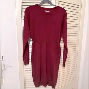 Sweater dress (lightweight) long sleeve, RED